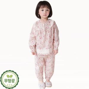 [토토와모모]여아 잠옷 어린이 공주 투피스 플라워 실내복 /M레이디(순면)