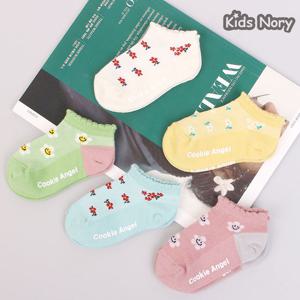 쿠키꽃밭 유아동 양말 5족/유아/아동/아기/어린이/여름/망사