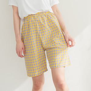 체크 5부 파자마 잠옷바지 남여공용 EW0049