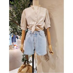 플라스틱아일랜드 뒤이밴드 데님 숏 팬츠 (PM2DP562)