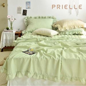 [쁘리엘르] 허니팝 프릴 시어서커 여름이불패드세트Q