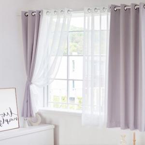 까르데코 디망쉬 암막+무지 레이스 작은창 창문형 커튼 4장