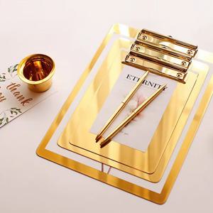 청년리빙 골드 메탈 클립보드 메뉴판 S