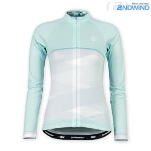 세컨윈드 여자 여성 민트밴드 긴팔 사이클 자전거져지 저지