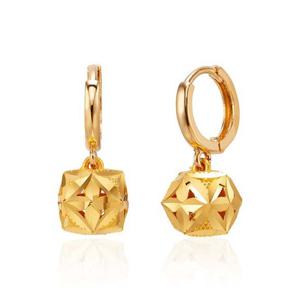 [한국금다이아몬드] 여자 순금 원터치 귀걸이 큐브 컷팅 24K 1.875g 18k링