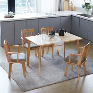 베스트리빙 캔버라 카파 4인(1200) 원목 인테리어 식탁세트/회전팔걸이형