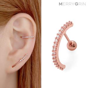 [메리그린] 14K 러블리하프링 피어싱 한쪽판매 Gold pin