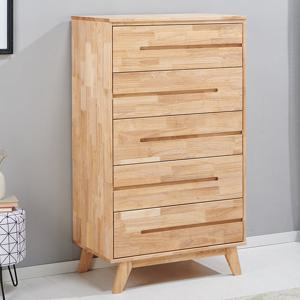 파인 고무나무 원목 왕5단서랍장