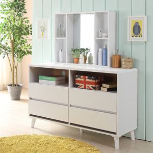 [우아미가구]소슬린 와이드 수납거울 화장대 화이트