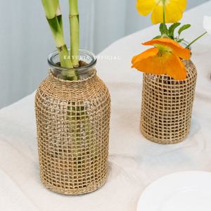 까유니아 라탄 화병 - 소 라탄소품 라탄꽃병 디자인화병