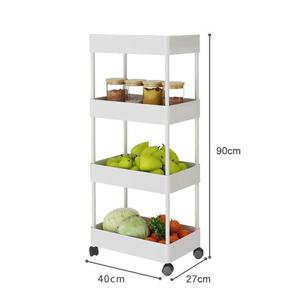 포리빙 4단 무빙선반 트롤리 이동선반 정리대 수납