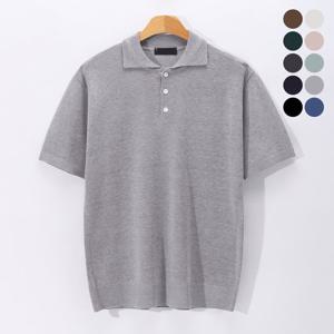 [후앙스] 시원한 여름니트 캐시라이크 카라넥 반팔티 OSCT1055