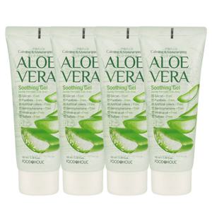 (4개)푸드어홀릭 알로에베라 수딩젤 100ml /튜브 휴대용 병풀추출물함유 진정 빠른보습