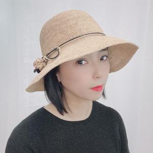 [블루피오레] 플라워 코사지 라피아 벙거지 모자 BFH1003