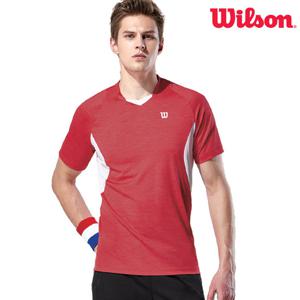 윌슨 남성 반팔티셔츠 2435 레드 테니스복 배드민턴복