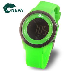 [네파] NEPA 랩타임 스탑워치 전자 실리콘시계 N320-GREEN