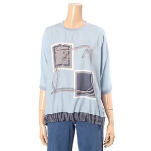 [크레송]밑단밴딩 프린트블라우스 JDCFBP75