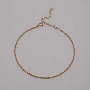 아뮤엘 [925Silver] 꽈배기 체인 발찌 AMHA1167