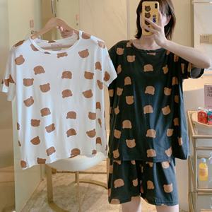 어나더뷰 피넛베어 여성 반팔 파자마 상하세트 2종 택1 1010