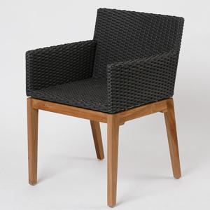 E435 티크원목 인조라탄 의자