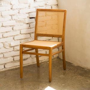 E452 티크원목 인조라탄 의자