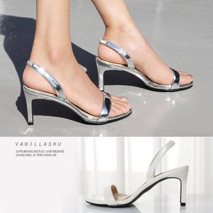 [바닐라슈] 미미즈 소프트애나멜 스트랩 백밴딩 슬링백 샌들(7cm