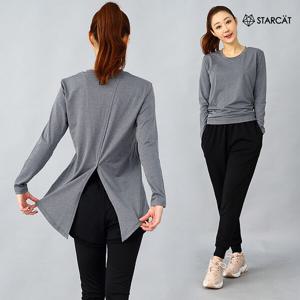 [스타캣]홈트 여성운동복 요가복상의  크롭탑 긴팔티 TL089WQ2