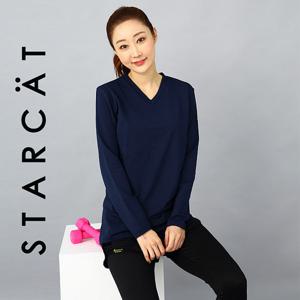 [스타캣]홈트 여성운동복 요가복상의 롱 브이넥 긴팔티 TL109WQ8