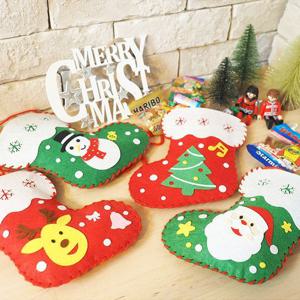 [맘아트]맘아트 DIY 펠트 크리스마스 양말 만들기 키트 바느질 산타양말