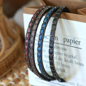 레자가죽 슬림머리띠 4컬러 블랙 브라운 와인 블루