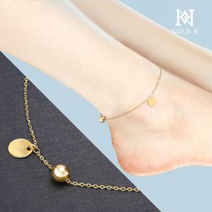 골드앤 14K 라운드 볼딩 체인 발찌 YG