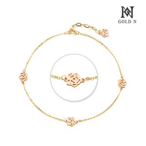 골드앤 18K 샤론로즈 발찌 콤비