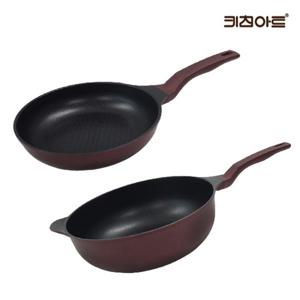 키친아트 금상첨화 티타늄코팅 인덕션 후라이팬세트 2종D 후32+웍32