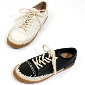 포크슈즈 소가죽 에스파드류 여성 스니커즈 운동화 슬립온 2.5cm