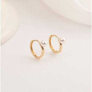 미니골드 14K 베이직진주 링귀걸이(12mm) ECPM4109