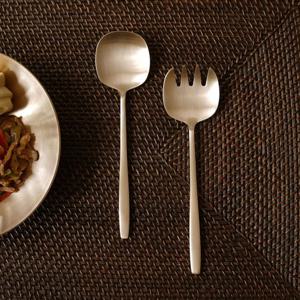 놋담 방짜유기 서빙 스푼 포크 세트