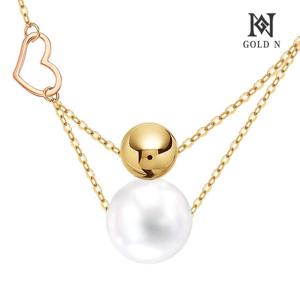 골드앤 14K 러브콤비 진주 목걸이 YG