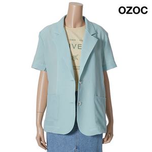 [오조크] 숄더 퍼프 스프링 포켓 반팔 자켓 (K75-41404)