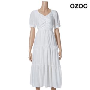 [오조크] 스퀘어넥 셔링 포인트 네츄럴 원피스 (K75-51416)