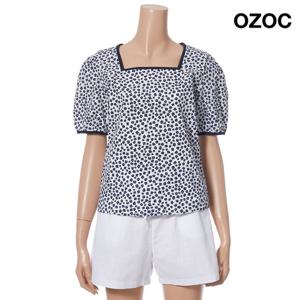 [오조크] 스퀘어넥 플라워 나염 퍼프 블라우스 (K75-81504)