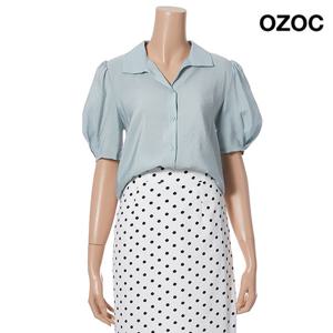 [오조크] 카라넥 소매 퍼프 셔링 아방핏 블라우스 (K75-81508)