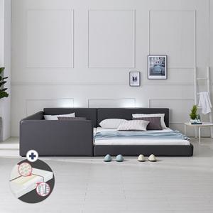 [지베스] 스테디2 LED 슬림데이베드 패밀리침대 Q+SS+라텍스40T