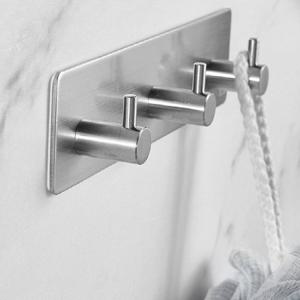 윈프라이스 스텐 욕실 고리 접착식 벽걸이 후크 3구타입