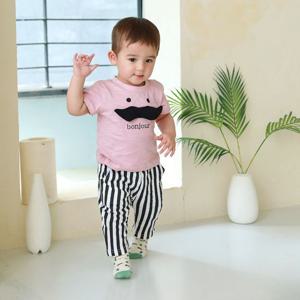 [베베샤]유아 아기 여름 반팔 상하세트 봉쥬르 반팔 바지 세트