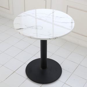더조아 마블티테이블600원형화이트 대리석 철제 3인치 원반다리