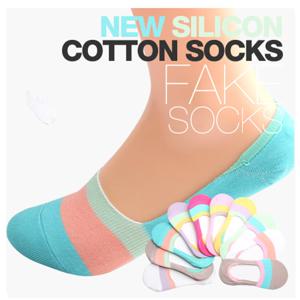 여자 남자 면 실리콘 패션 덧신 20켤레 페이크삭스