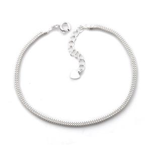 [미니아트] 심플 박스 92.5 실버 스네이크 사각 체인 은 팔찌