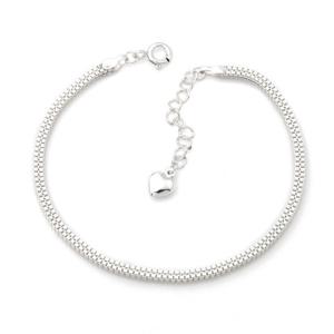 [미니아트] 통통 박스 92.5 실버 스네이크 사각 체인 은 팔찌