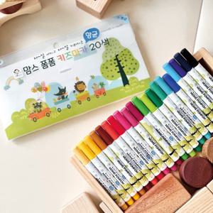 [맘스보드]맘스 폼폼키즈마카20색 / 유아 자석 칠판 화이트