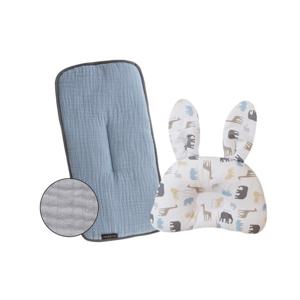 신생아 베개 2종세트 토끼베개 삼중거즈 납작베개